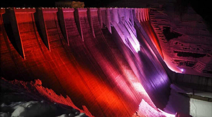 津軽ダム 冬のライトアップ